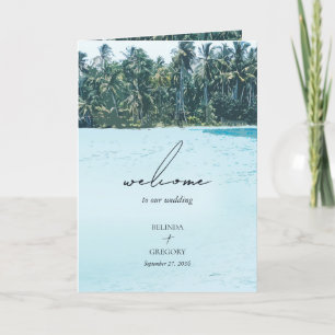 Den tropiska Handflatan Beach Wedding Order of Ser Program