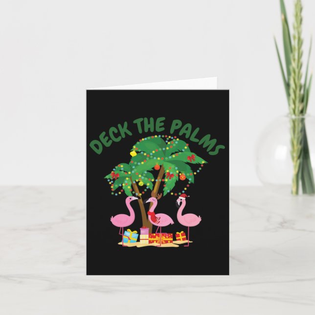 Den tropiska julen Florida Flamingo Deck i Handfla Kort (Framsida)