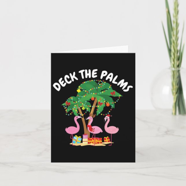 Den tropiska julen Florida Flamingo Deck i Handfla Kort (Framsida)