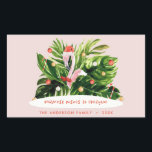 Den tropiska julen, modern botaniska Flamingo i ha Rektangulärt Klistermärke<br><div class="desc">Den ropiska snyggtens contemporary i handflatan är planerad till ett modernt juldäck.</div>