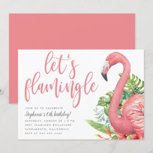Den tropiska lövflamingoen l5At oss den Flamingle Inbjudningar