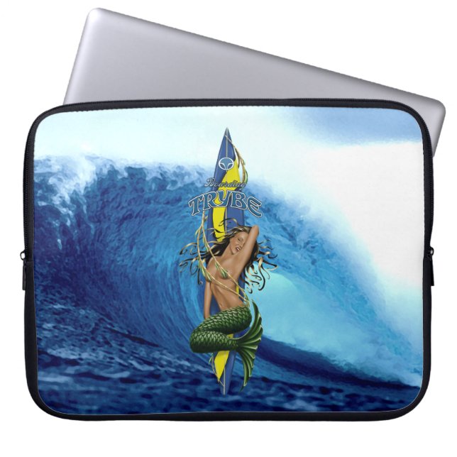 Den tropiska MerMarilyn sjöjungfrusurfingbrädan Laptop Sleeve (Framsidan)