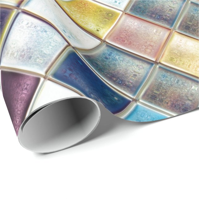 Den tropiska minnesmosaiken belägger med tegel presentpapper (Rullad Hörn)