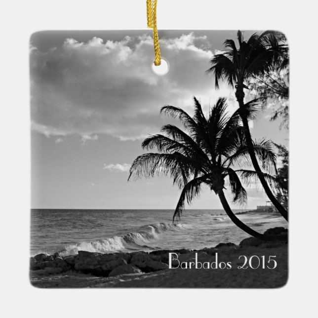 Den tropiska öjulprydnaden - skräddarsy julgransprydnad keramik (Framsida)