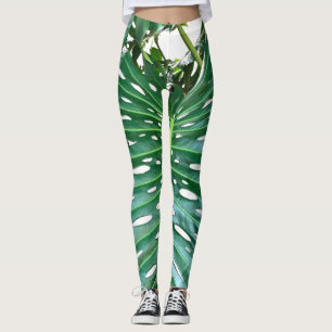 Den tropiska regnskogen löv i elegant vid Löv Leggings
