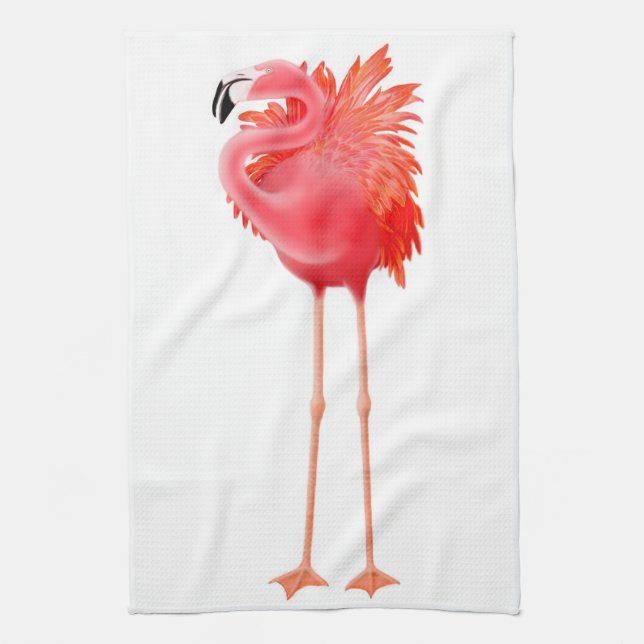 Den tropiska rosa Flamingokökshandduken Kökshandduk (Vertikal)