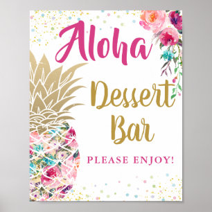 Den tropiska Rosan Guld Pineapple-Blommigten Desse Poster