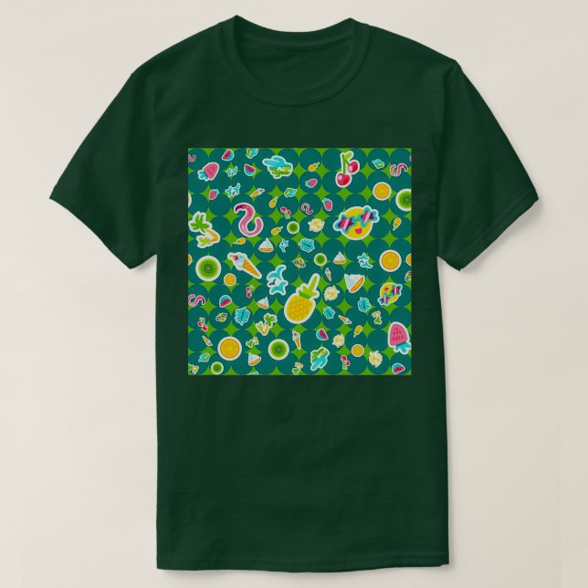 den tropiska sommarnaturen mönster mönster t shirt (Design framsida)