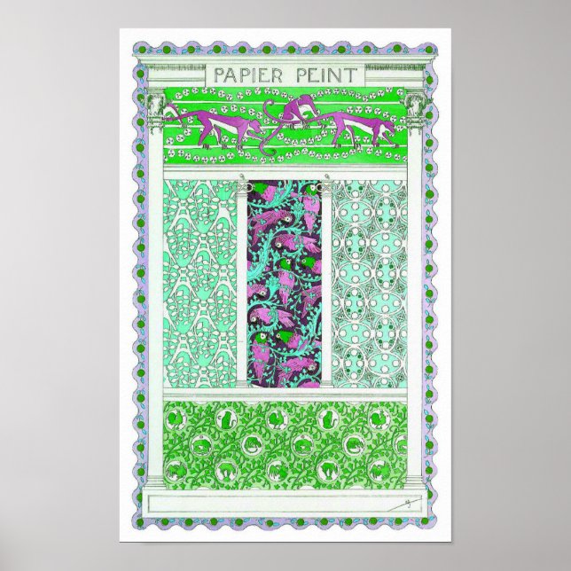 Den tropiska utformningen av den tropiska regndjun poster (Framsidan)