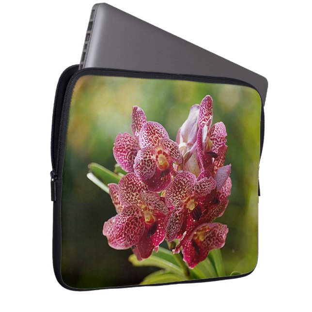 Den tropiska Vanda orchiden samla i en klunga Laptop Sleeve (Framsidan Höger)