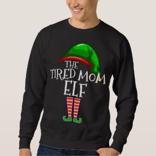 Den trötta Elf-familjen Mamma - matchande julklapp Lång Ärmad Tröja
