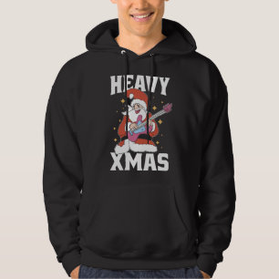 Den tunga Julafton-Metall-tomten spelar Guitar Hoodie