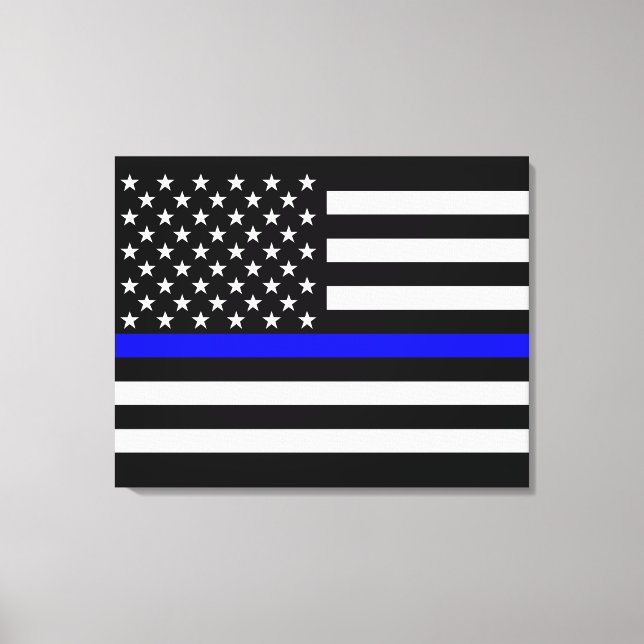 Den tunna, blå amerikanska Flagga Decor Canvastryck (Framsida)