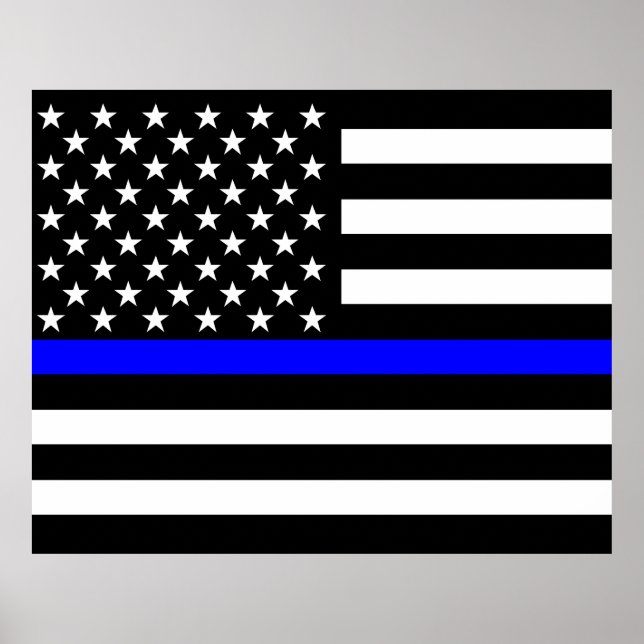 Den tunna, blå amerikanska Flagga Decor Poster (Framsidan)