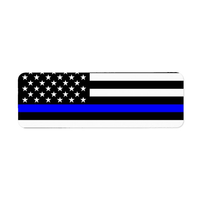 Den tunna, blå amerikanska Flagga Decor Returadress Etikett (Framsidan)