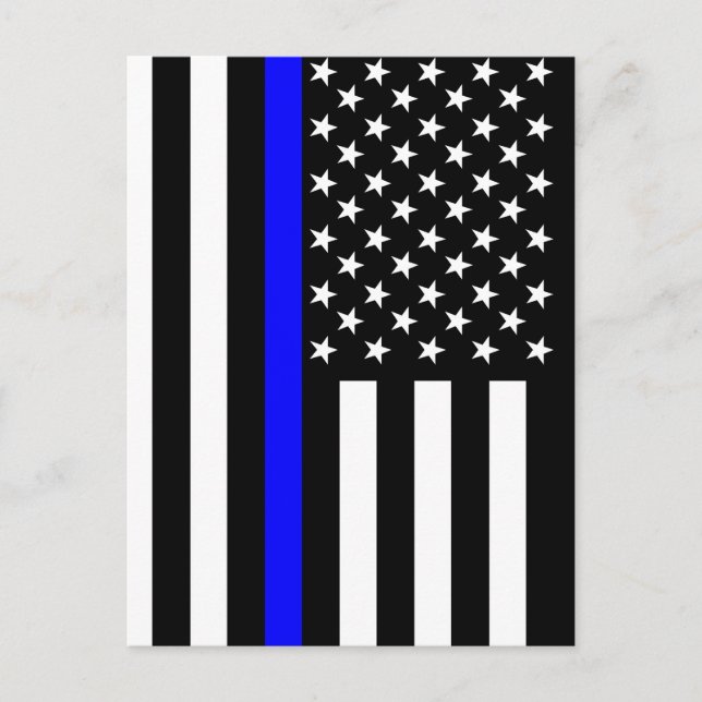 Den tunna, blå amerikanska Flagga Decor Vykort (Framsida)