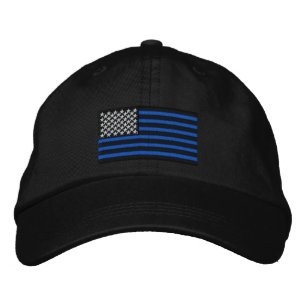 Den tunna blå Linjer amerikan Broderad Keps