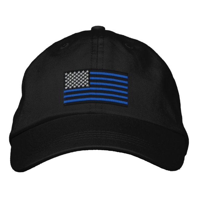 Den tunna blå Linjer amerikan Broderad Keps (Framsida)