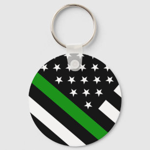 Den tunna grönten fodrar flagga nyckelring