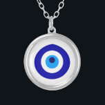 Den turkiska amuletten kallade Nazar Silverpläterat Halsband<br><div class="desc">Den turkiska amuletten kallade Nazar,  som elak siktar,  bevakningen,  uppmärksamhet som användes som en underteckna av skydd i mellan östern</div>