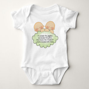 Den tvilling- babyen poen den unisex- bodysuiten tee