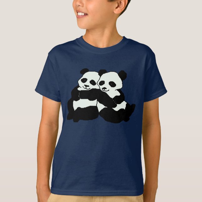 Den tvilling- pandaen uthärdar ungeskjortan tee shirt (Framsida)