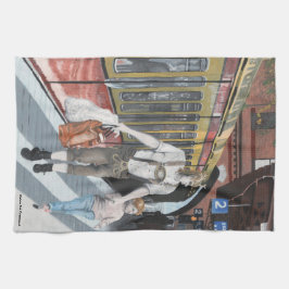 Den tyska Elf Family Resa Fantasy Art Kitchen Towe Kökshandduk