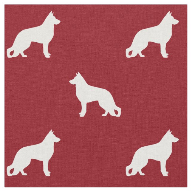 Den tyska herdehunden Silhouettes GSD-mönster Tyg (Närbild)