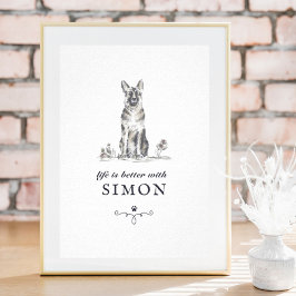 Den tyska Hund för herdedjur är bättre med Anpassn Poster