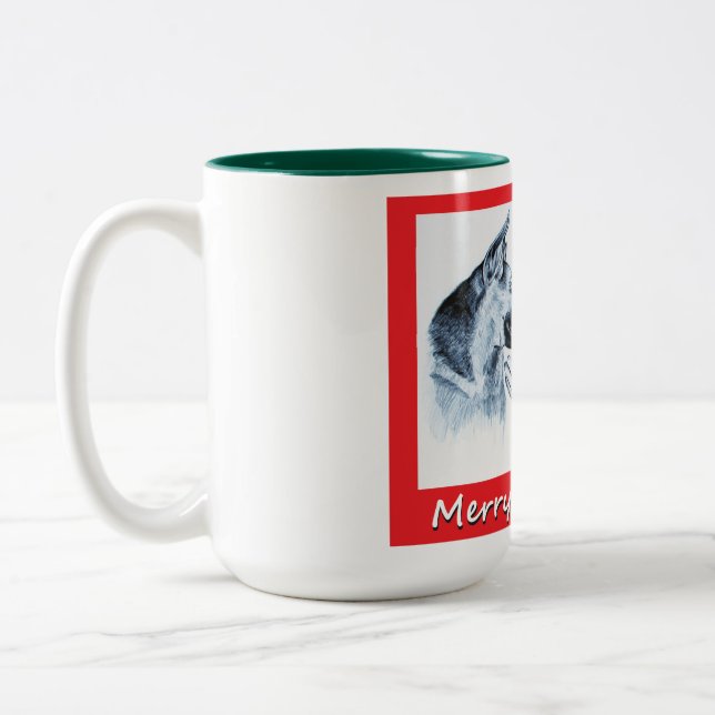 Den tyska julherden och Jultomten Två-Tonad Mugg (Vänster)