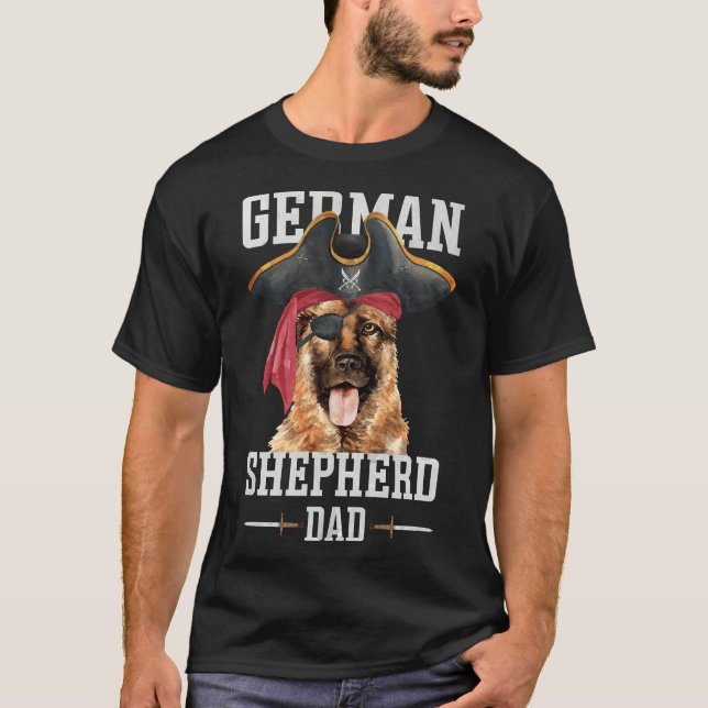 Den tyska schepherd Hund Pappa Black German Shephe T Shirt (Framsida)