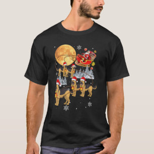 Den tyska schepherd Reindeer jul Santa Riding Do T Shirt