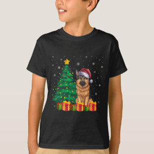 Den tyska schepherd Santa Hat-julen Ljus Do T Shirt