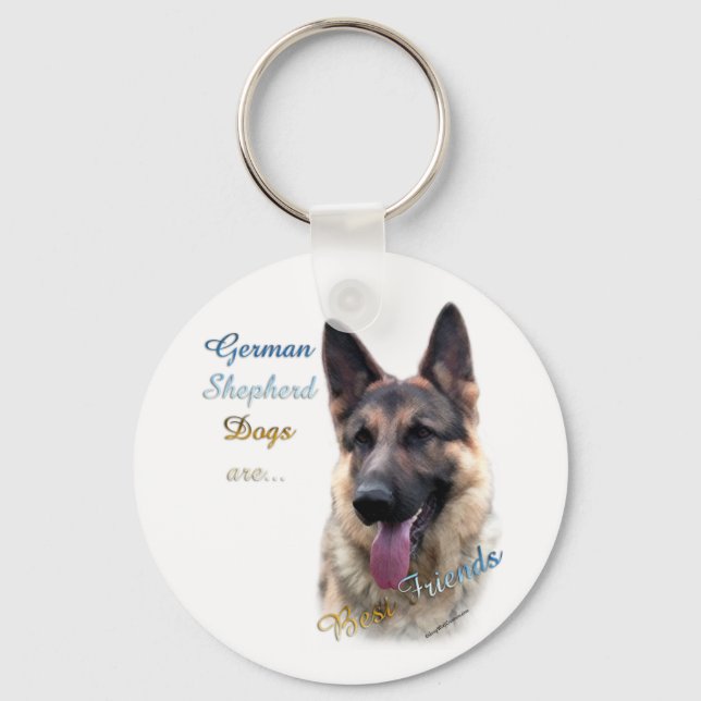 Den tyska Shepherd Hund Best Friend Keychain Nyckelring (Framsida)