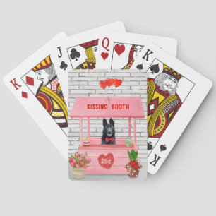 Den tyska Shepherd Hund Valentine Day Kissing Boot Casinokort