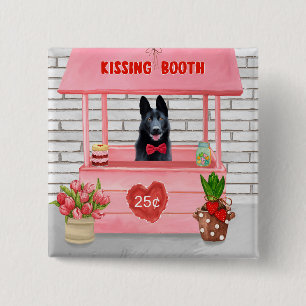 Den tyska Shepherd Hund Valentine Day Kissing Boot Knapp