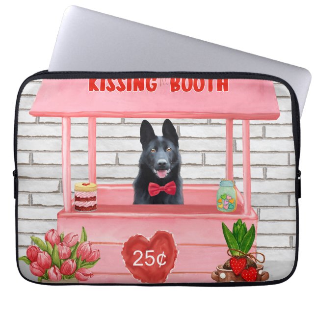Den tyska Shepherd Hund Valentine Day Kissing Boot Laptop Fodral (Framsidan)