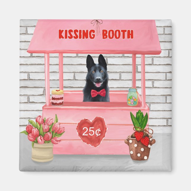 Den tyska Shepherd Hund Valentine Day Kissing Boot Magnet (Framsidan)