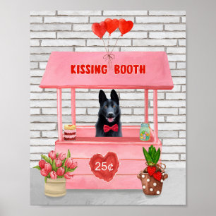 Den tyska Shepherd Hund Valentine Day Kissing Boot Poster