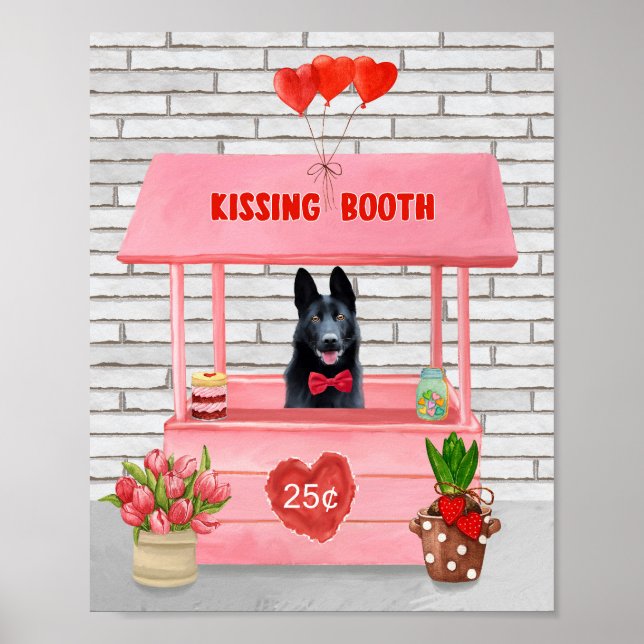 Den tyska Shepherd Hund Valentine Day Kissing Boot Poster (Framsidan)