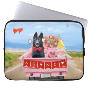 Den tyska Shepherd Hund Valentine Day Lastbil Hear Laptop Fodral