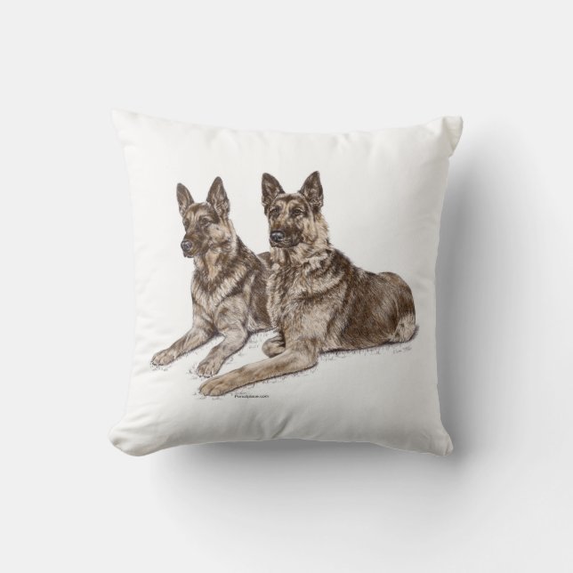 Den tyska Shepherd Hundar Kudde (Framsida)