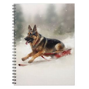 Den tyska shepherd-julen snö-vintern anteckningsbok