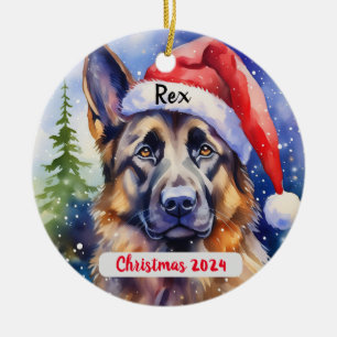 Den tyska Shepherd Personlig-julprydnaden Julgransprydnad Keramik