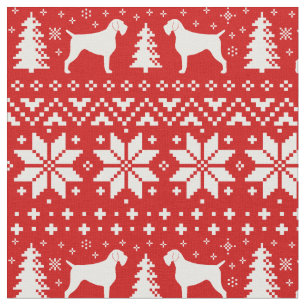 Den tyska Wirehaired pekaren Silhouettes jul Tyg