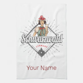 Den Tysklanda Vintagen Black Forest Baden-Württemb Kökshandduk