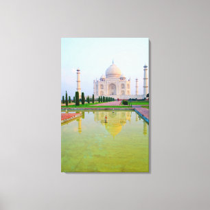 Den tysta fredliga Världsberömda Taj Mahal vid Canvastryck
