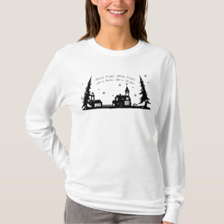 Den tysta nattkyrkan i snö Av-Knuffar bästa Tee Shirt