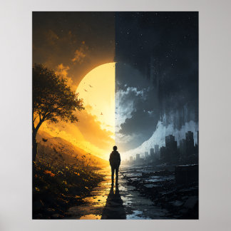 Den tysta stigen mellan ljus och mörker poster