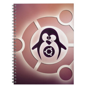 Den Ubuntu linuxen cirklar av vänlogotyp med tuxen Anteckningsbok